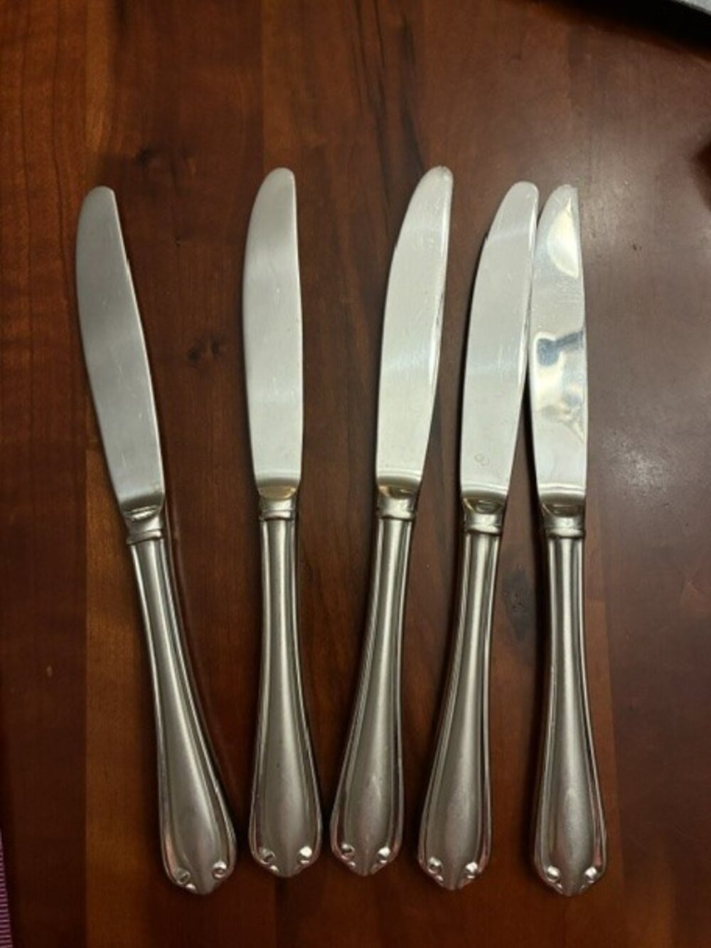 Gorham Galleria 18/8 Stainless Flatware Glossy Set Of 5 Dinner Knives 9ā